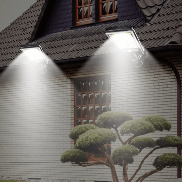 Moderne Udendørs Solcellelampe med Bevægelsessensor og Fjernbetjening Udendørs belysning Tech Butik