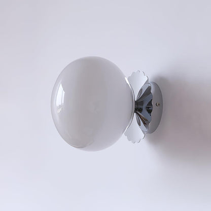 Moderne Væglampe med Glas Kugle til Soveværelse og Stue Væglamper Tech Butik Krom+Hvid