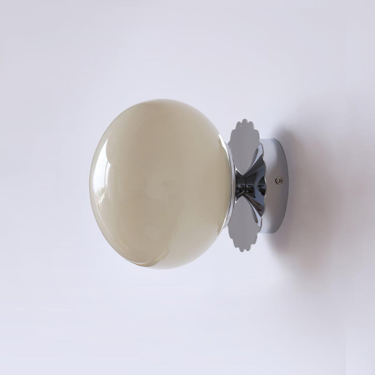 Moderne Væglampe med Glas Kugle til Soveværelse og Stue Væglamper Tech Butik Krom+beige