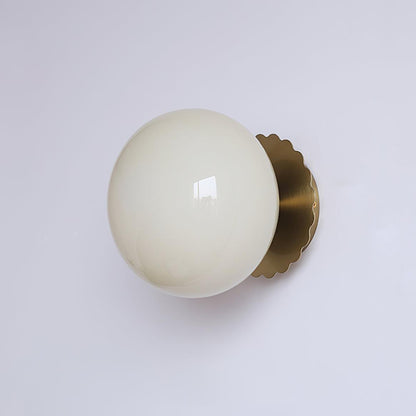 Moderne Væglampe med Glas Kugle til Soveværelse og Stue Væglamper Tech Butik Guld+Beige