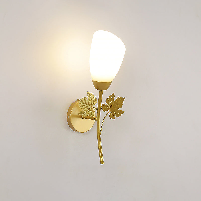 Moderne Væglampe med Kunstnerisk Buet Skærm Væglamper Tech Butik Blomst 1-Lys