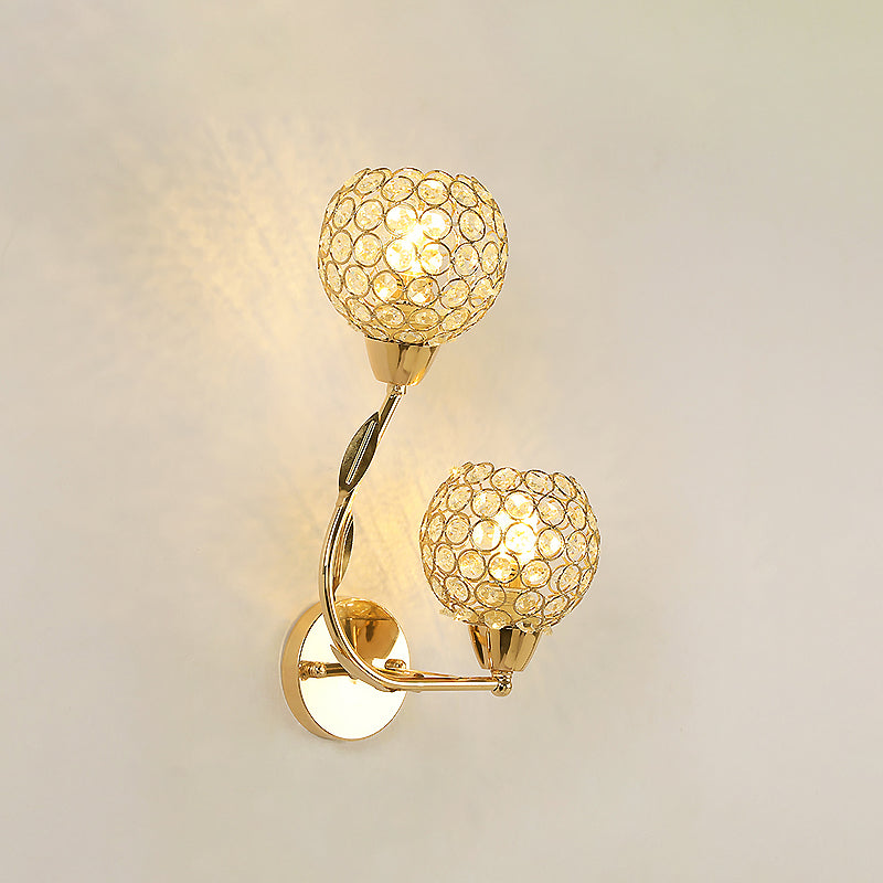 Moderne Væglampe med Kunstnerisk Buet Skærm Væglamper Tech Butik Halvcirkel 2-Lys