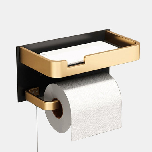 Moderne Vægmonteret Toiletpapirholder med Elegant Finish Toiletpapirholder Tech Butik Guld