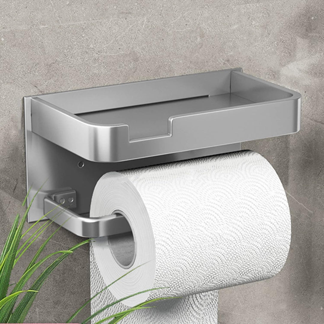 Moderne Vægmonteret Toiletpapirholder med Elegant Finish Toiletpapirholder Tech Butik Sølv