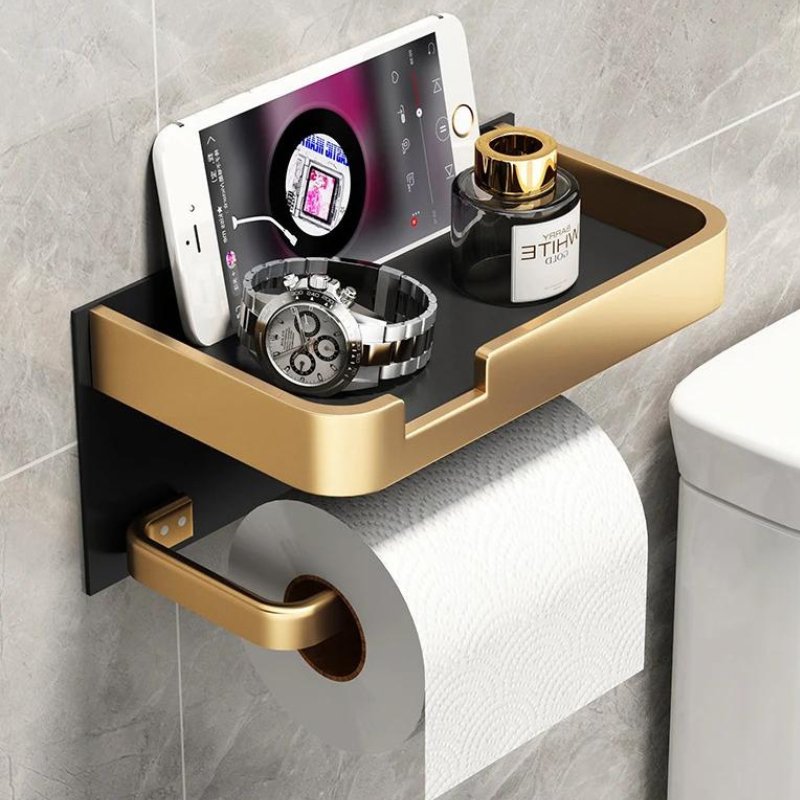 Moderne Vægmonteret Toiletpapirholder med Elegant Finish Toiletpapirholder Tech Butik