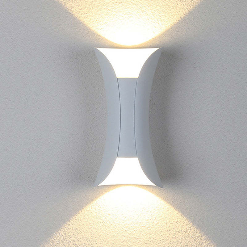 Moderne Vandtæt LED Væglampe til Udendørs og Indendørs Brug Lamp Tech Butik Hvid Lille: B6.85cm x H15cm Varm hvid