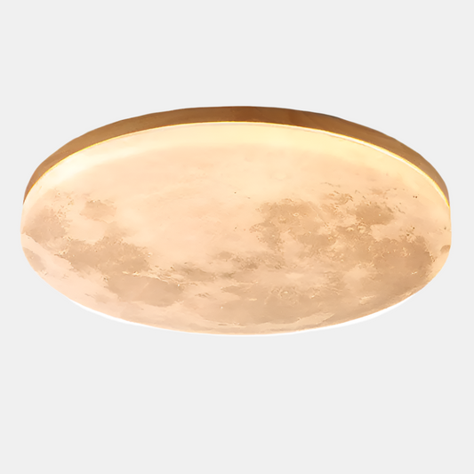 Moderne månelampe loftlampe med blødt LED-lys Loftslampe Tech Butik Træ D26*H5CM Hvidt lys
