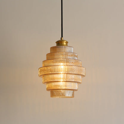 Moderne messingfarvet glaspendel i flaskedesign Hængende lampe Tech Butik