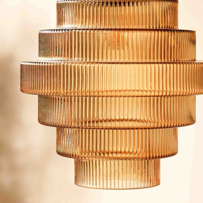 Moderne messingfarvet glaspendel i flaskedesign Hængende lampe Tech Butik
