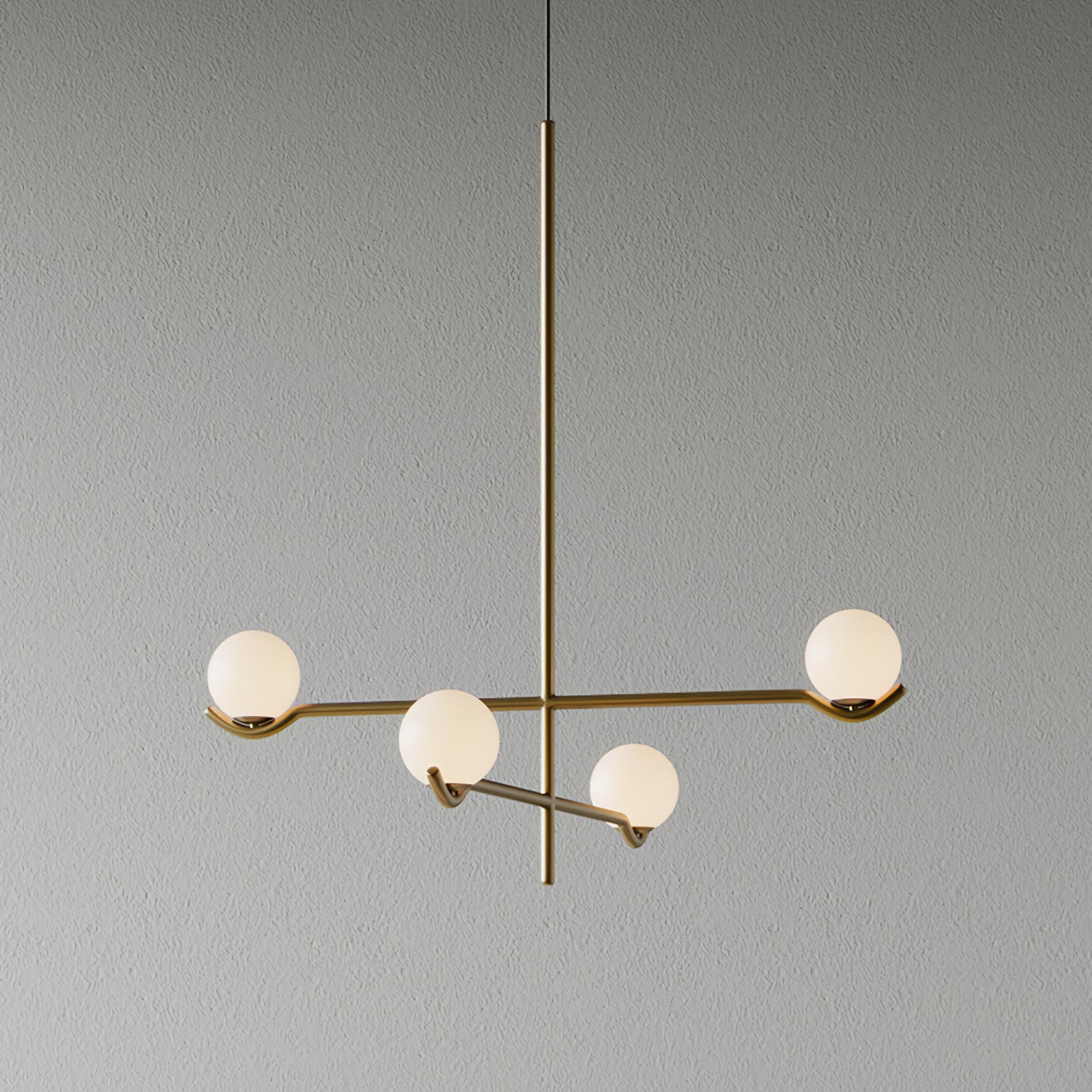 Moderne minimalistisk glaspendellampe med elegant design Hængende lampe Tech Butik 4 hoveder L 60cm x H 62cm Guld & Hvid