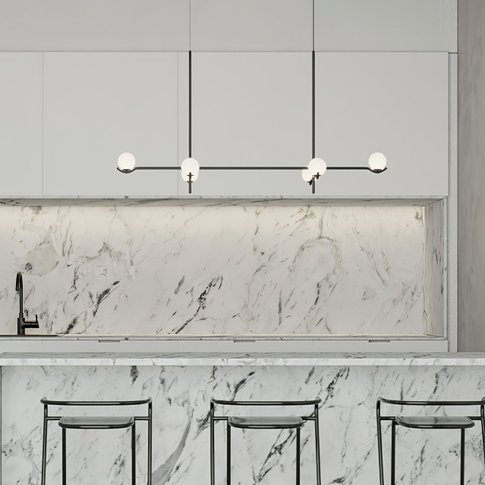 Moderne minimalistisk glaspendellampe med elegant design Hængende lampe Tech Butik