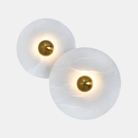 Moderne minimalistisk rund væglampe Væglampe Tech Butik 2 lamper Dia 25cm + Dia 30cm Guld & Hvid Varmt Lys