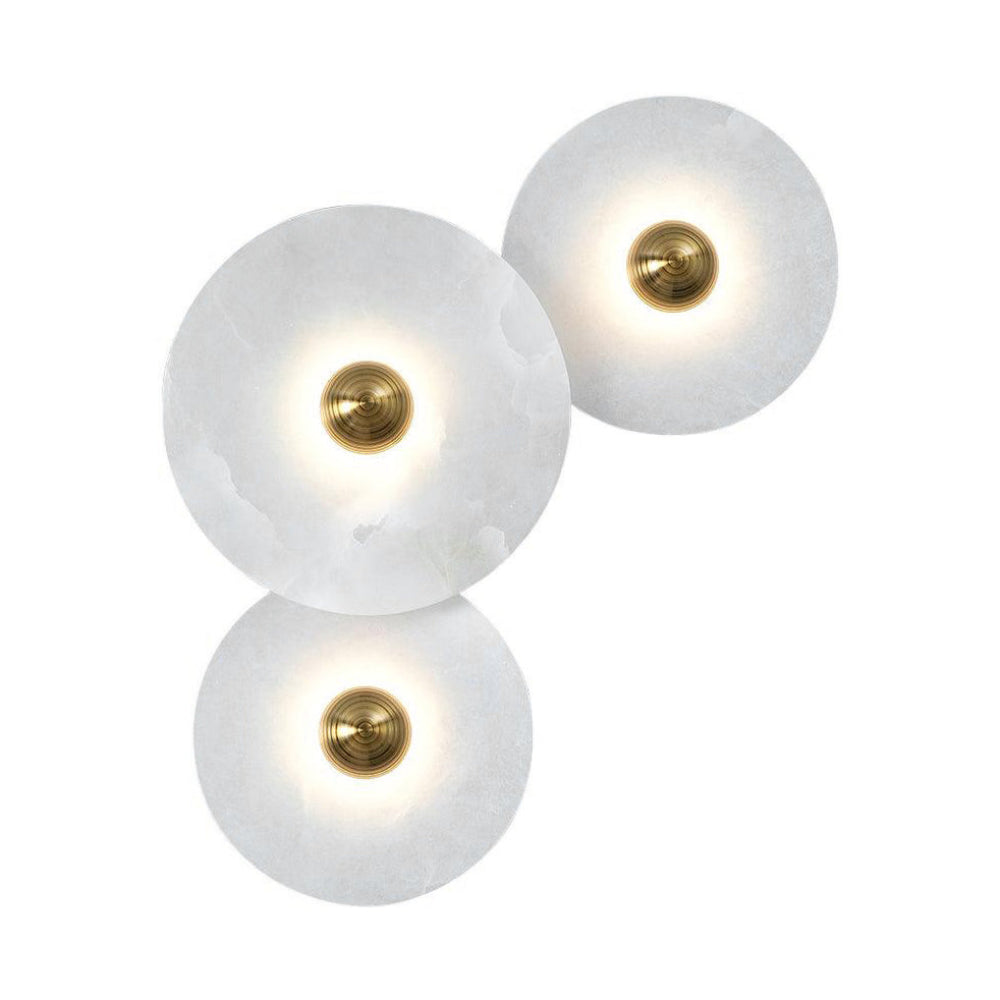 Moderne minimalistisk rund væglampe Væglampe Tech Butik 3 lamper A Dia 25cm + Dia 25cm + Dia 30cm Guld & Hvid Varmt Lys