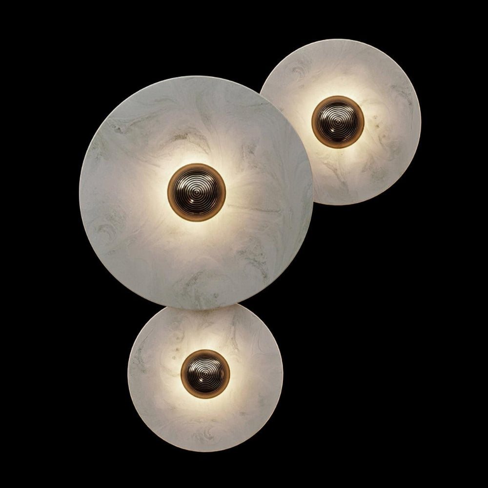 Moderne minimalistisk rund væglampe Væglampe Tech Butik 3 lamper C Dia 20cm + Dia 25cm + Dia 35cm Guld & Hvid Varmt Lys