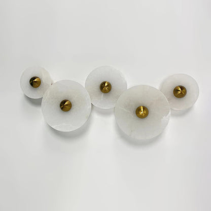 Moderne minimalistisk rund væglampe Væglampe Tech Butik 5 lamper Dia 25cm + Dia 25cm + Dia 25cm + Dia 35cm + Dia 35cm Guld & Hvid Varmt Lys