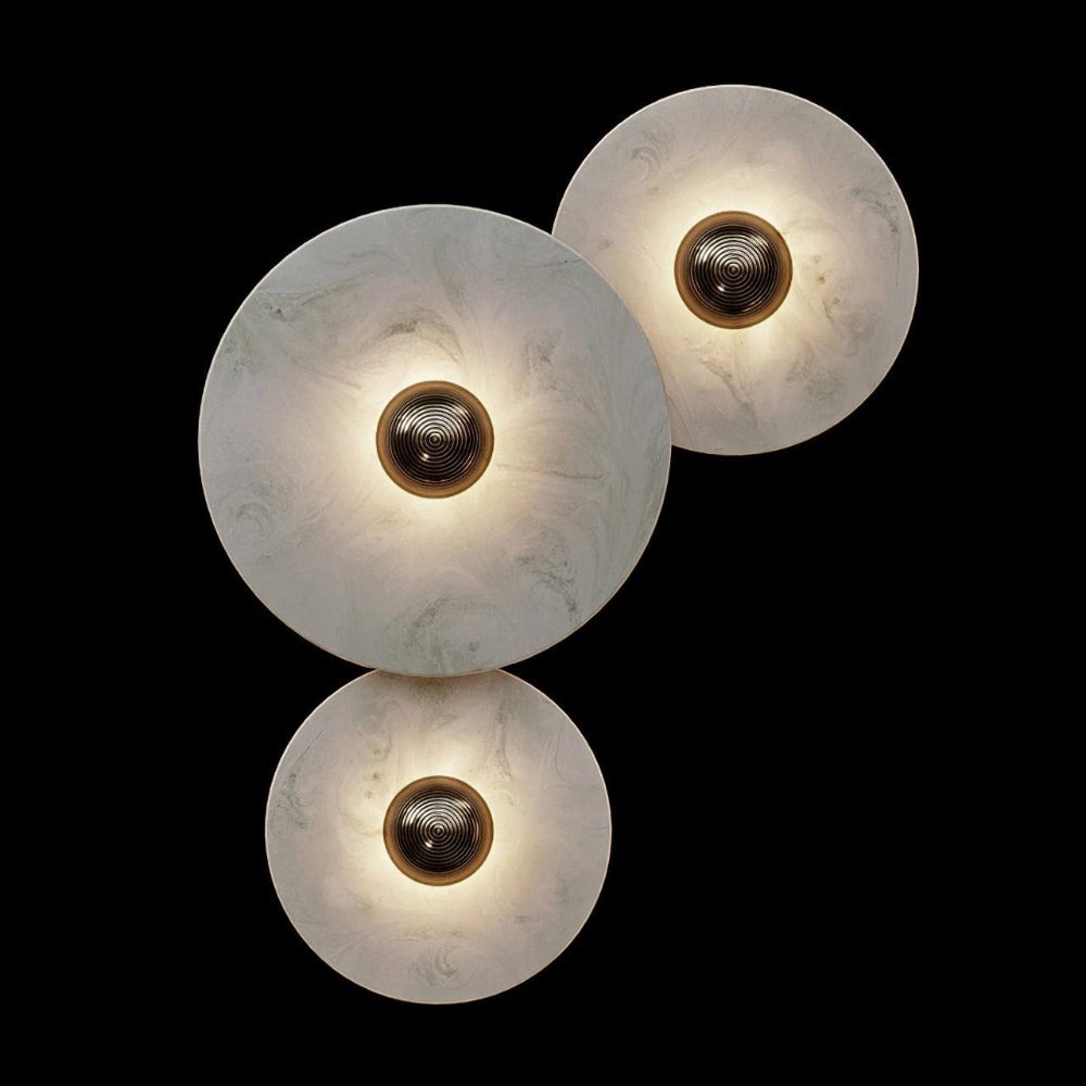 Moderne minimalistisk rund væglampe Væglampe Tech Butik 3 lamper B Dia 20cm + Dia 25cm + Dia 30cm Guld & Hvid Varmt Lys