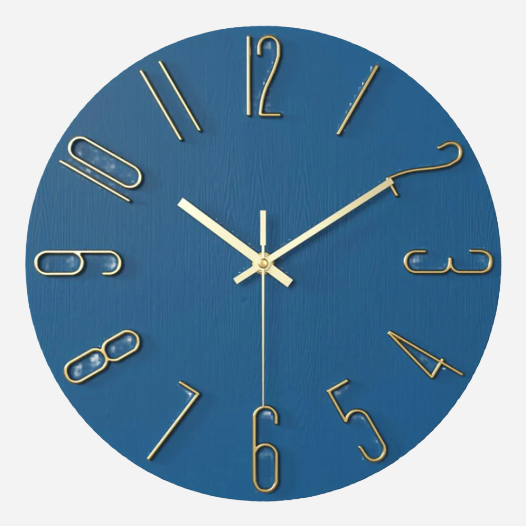 Moderne minimalistisk vægur til stuen Ure Tech Butik Blå