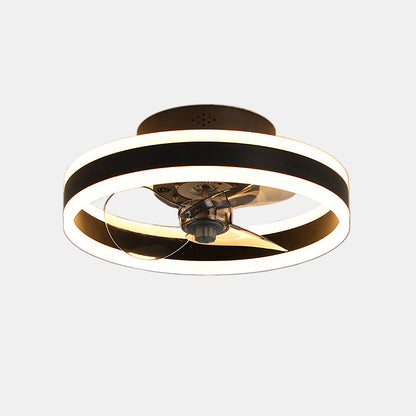 Moderne og Stilfuld LED Loftventilator til Komfort Hele Året LED-loftventilator Tech Butik Sort D40*H16CM