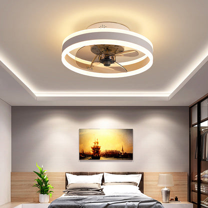Moderne og Stilfuld LED Loftventilator til Komfort Hele Året LED-loftventilator Tech Butik Hvid D40*H16CM
