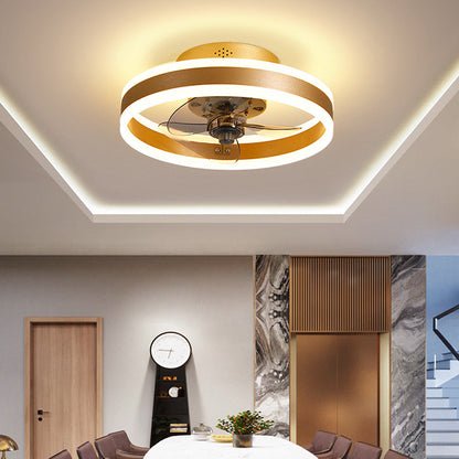 Moderne og Stilfuld LED Loftventilator til Komfort Hele Året LED-loftventilator Tech Butik Guld D40*H16CM