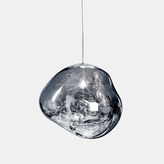 Moderne rund pendellampe til spisestue og indendørsrum Hængende lampe Tech Butik Sølv 20 cm