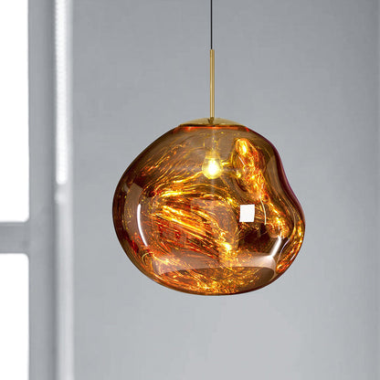 Moderne rund pendellampe til spisestue og indendørsrum Hængende lampe Tech Butik Guld 20 cm
