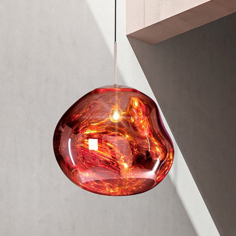 Moderne rund pendellampe til spisestue og indendørsrum Hængende lampe Tech Butik Rød 20 cm