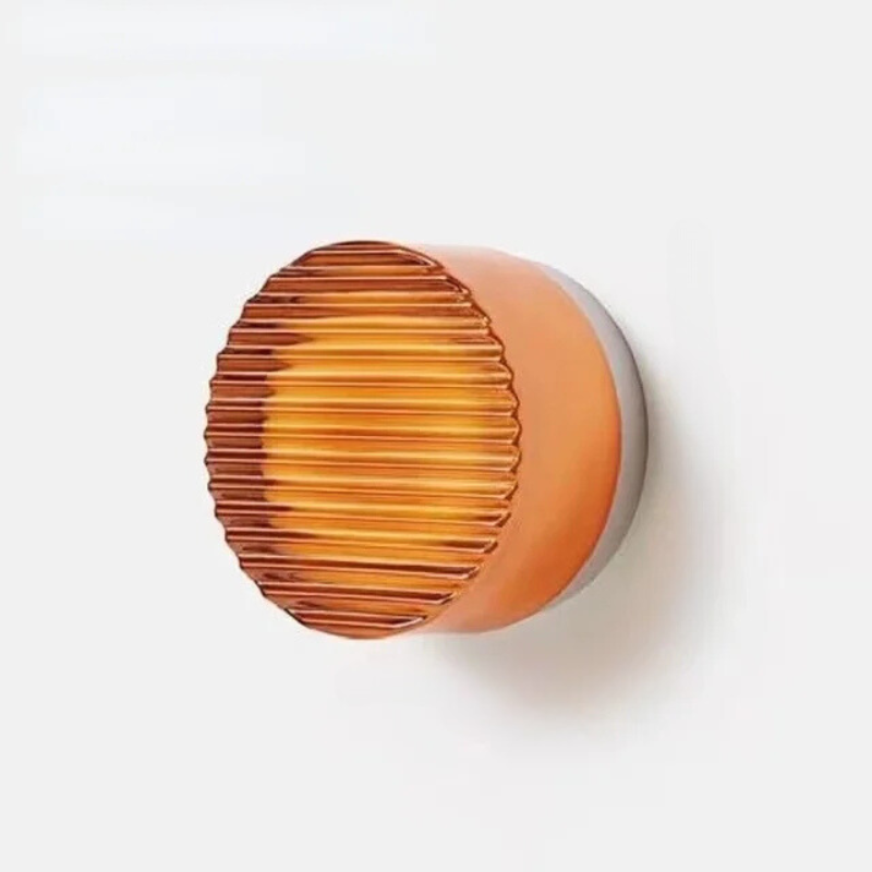 Moderne rund væglampe i harpiks med LED-lys Væglamper Tech Butik Orange A 3-farvet lys