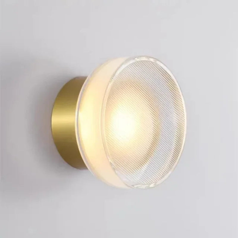 Moderne rund væglampe i harpiks med LED-lys Væglamper Tech Butik Guld 3-farvet lys