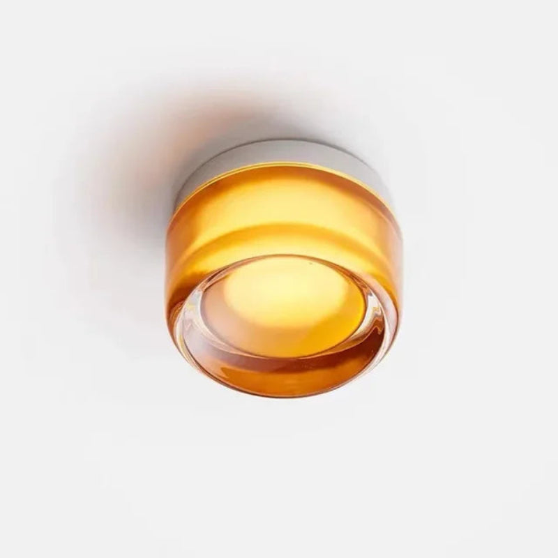 Moderne rund væglampe i harpiks med LED-lys Væglamper Tech Butik Orange B 3-farvet lys