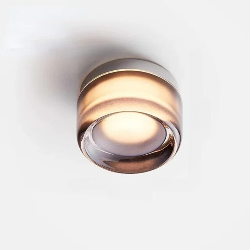 Moderne rund væglampe i harpiks med LED-lys Væglamper Tech Butik Grå 3-farvet lys