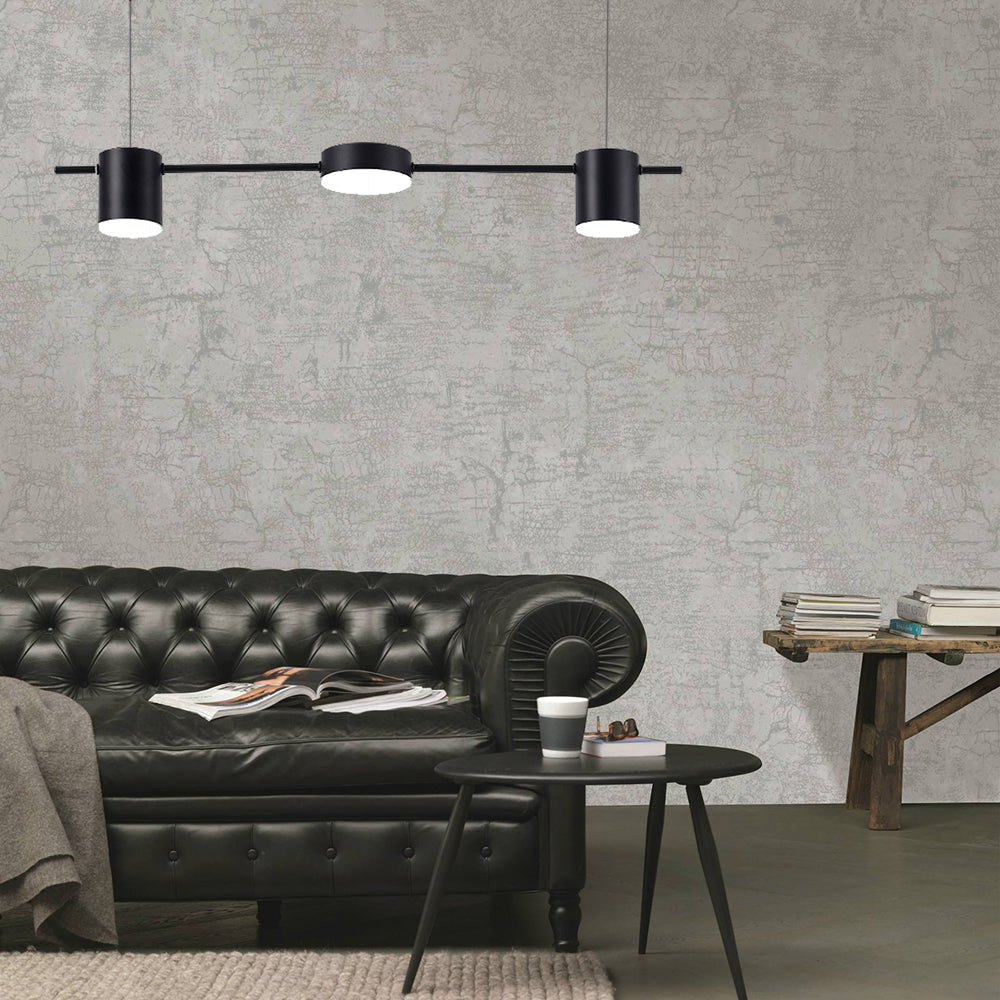 Moderne tromleformet loftslampe i aluminium Hængelampe Tech Butik Sort Hvid 3