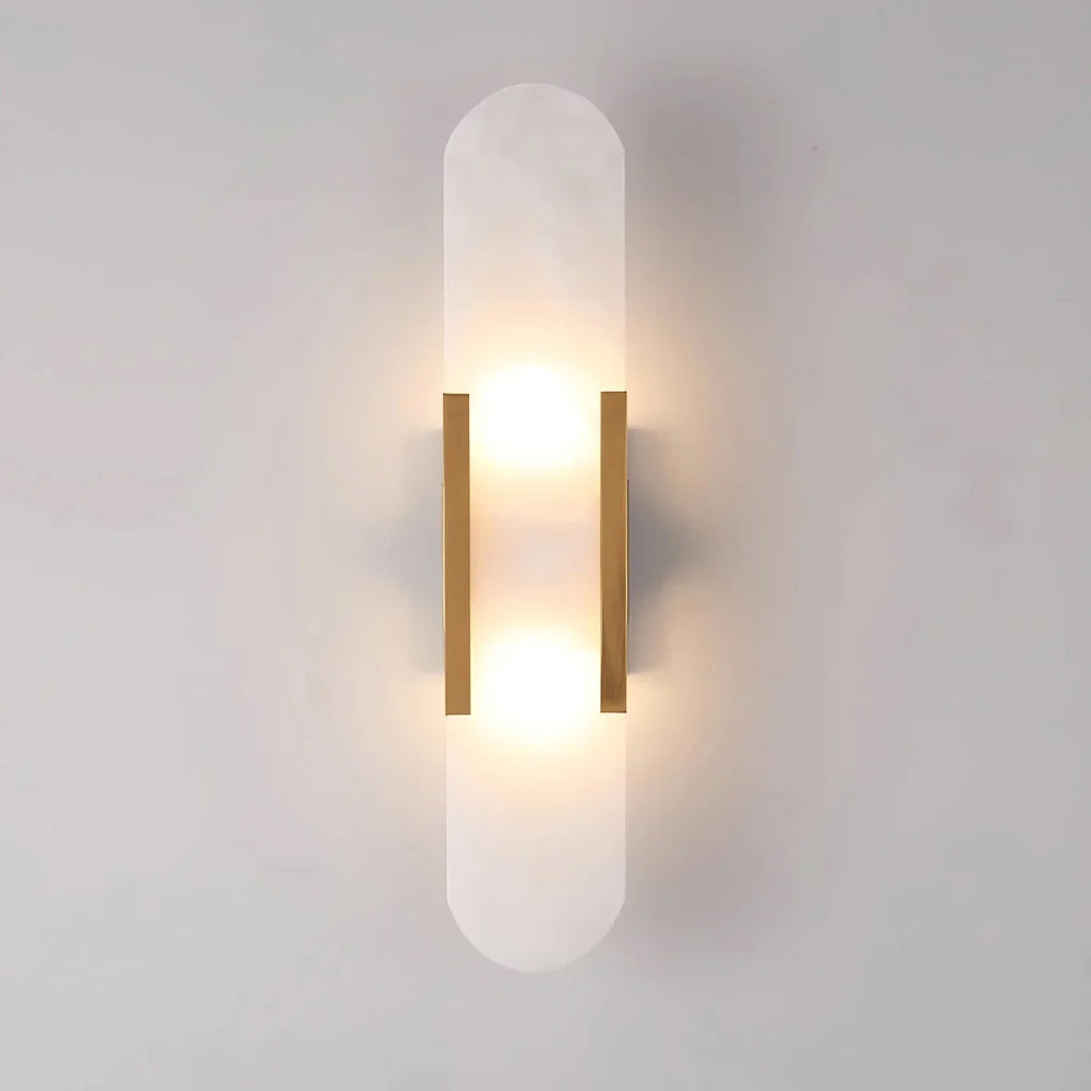 Moderne væglampe med geometrisk elegance Væglampe Tech Butik Dia 10cm x H 50cm Kobber