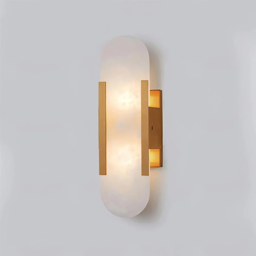 Moderne væglampe med geometrisk elegance Væglampe Tech Butik Dia 10cm x H 35cm Kobber