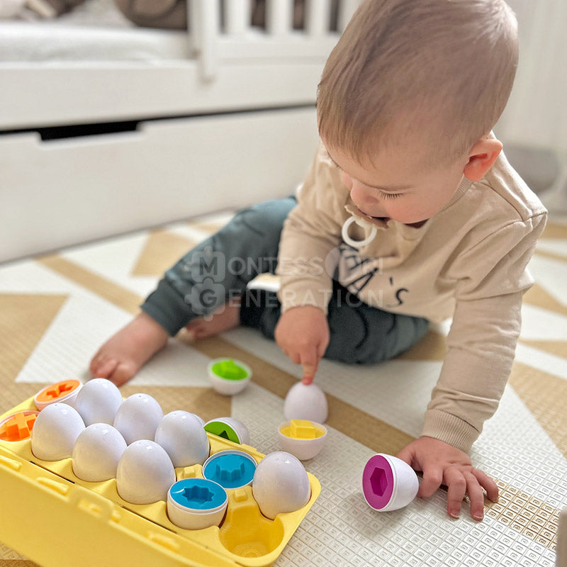Geometrisk Æglegesæt – Farverig Læring for Børn 12+ Måneder Montessori Legetøj Tech Butik