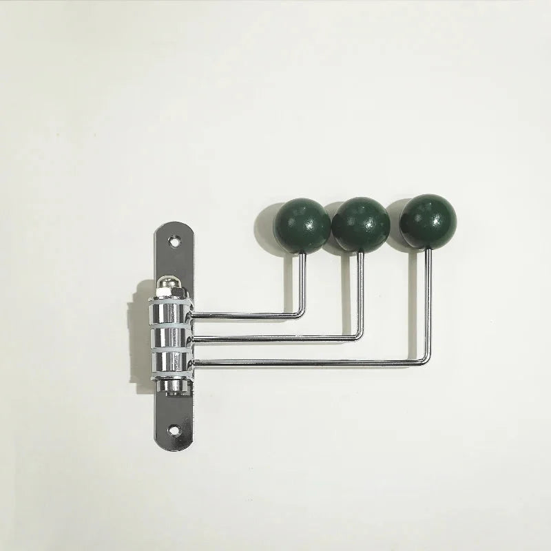 Midcentury vægkrogshylde – Stilfuld organisering med retrocharme Home Tech Butik Mørkegrøn 3 Kroge