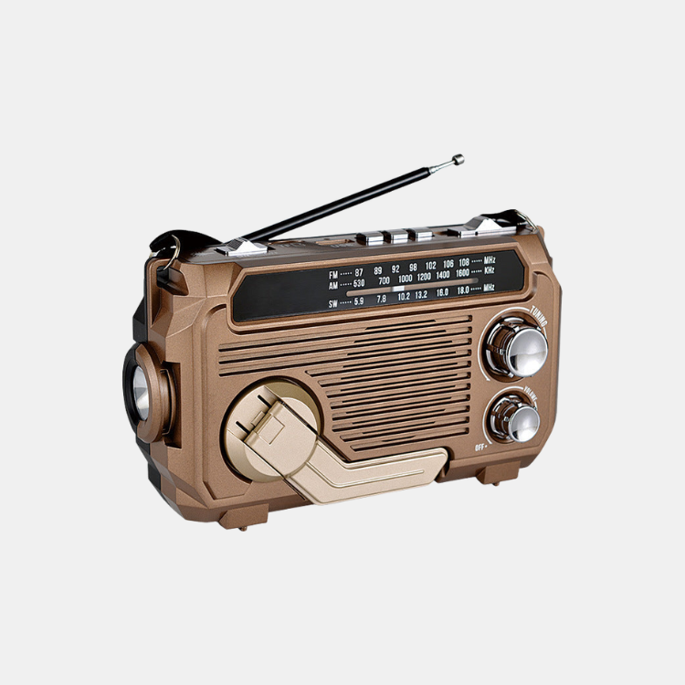 Multifunktionel Soldrevet Radio med Retro Design Bærbar lyd og video Tech Butik Lys brun (Næsten udsolgt) 50% rabat & GRATIS levering