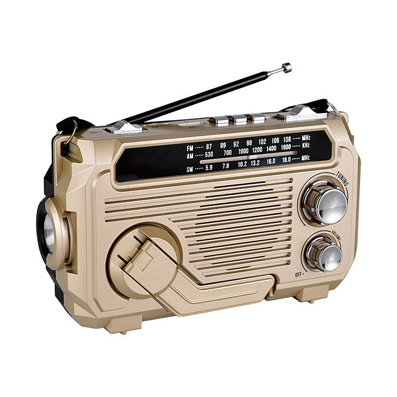 Multifunktionel Soldrevet Radio med Retro Design Bærbar lyd og video Tech Butik Khaki (Næsten udsolgt) 50% rabat & GRATIS levering