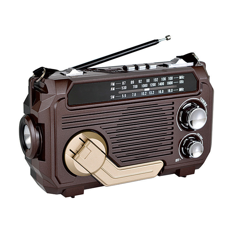 Multifunktionel Soldrevet Radio med Retro Design Bærbar lyd og video Tech Butik Mørkebrun 50% rabat & GRATIS levering