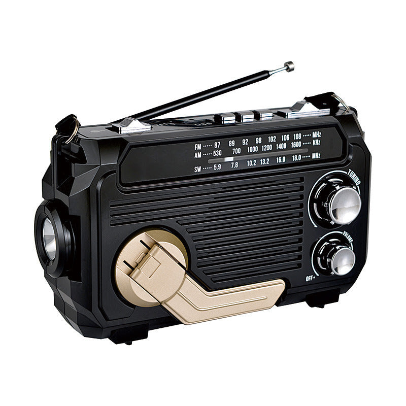 Multifunktionel Soldrevet Radio med Retro Design Bærbar lyd og video Tech Butik Sort 50% rabat & GRATIS levering
