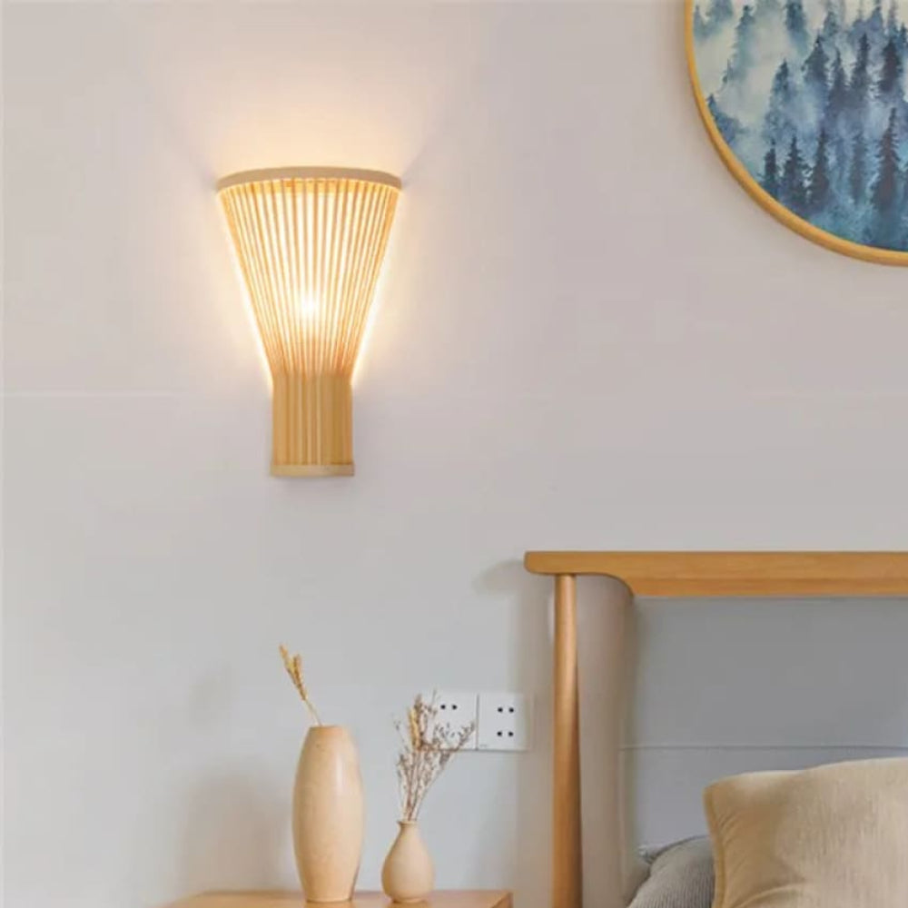 Naturlig Bambus Væglampe i Rattan til Hyggelige Rum Væglamper Tech Butik