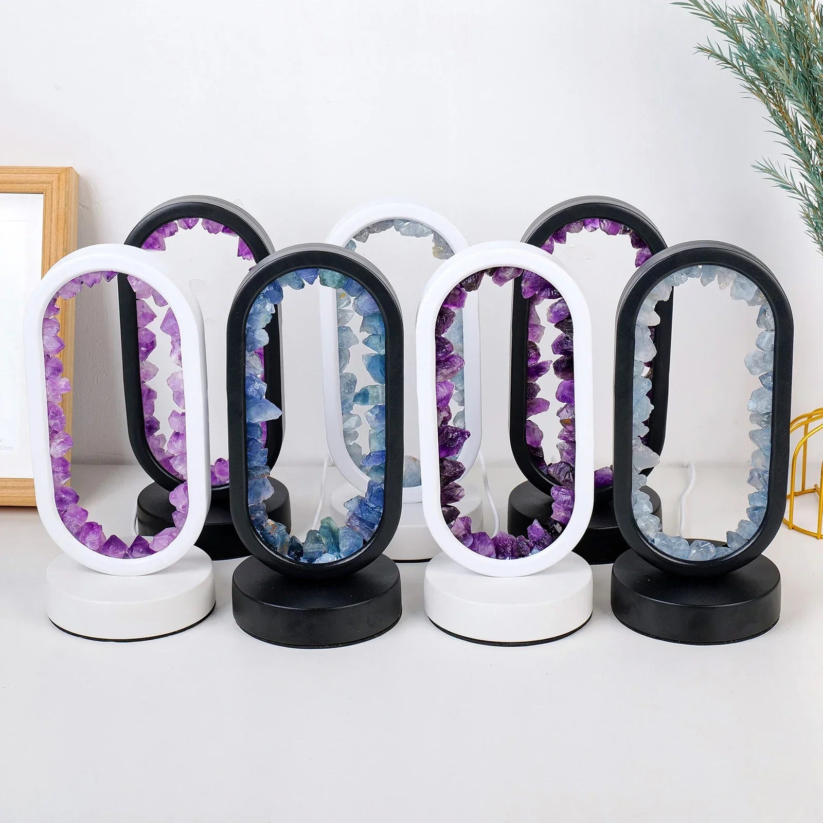 Naturlig Krystallampe med Blødt Stemningslys Bordlamper Tech Butik