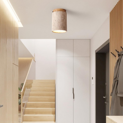 Naturlig travertin loftslampe til et moderne interiør Loftlamper Tech Butik