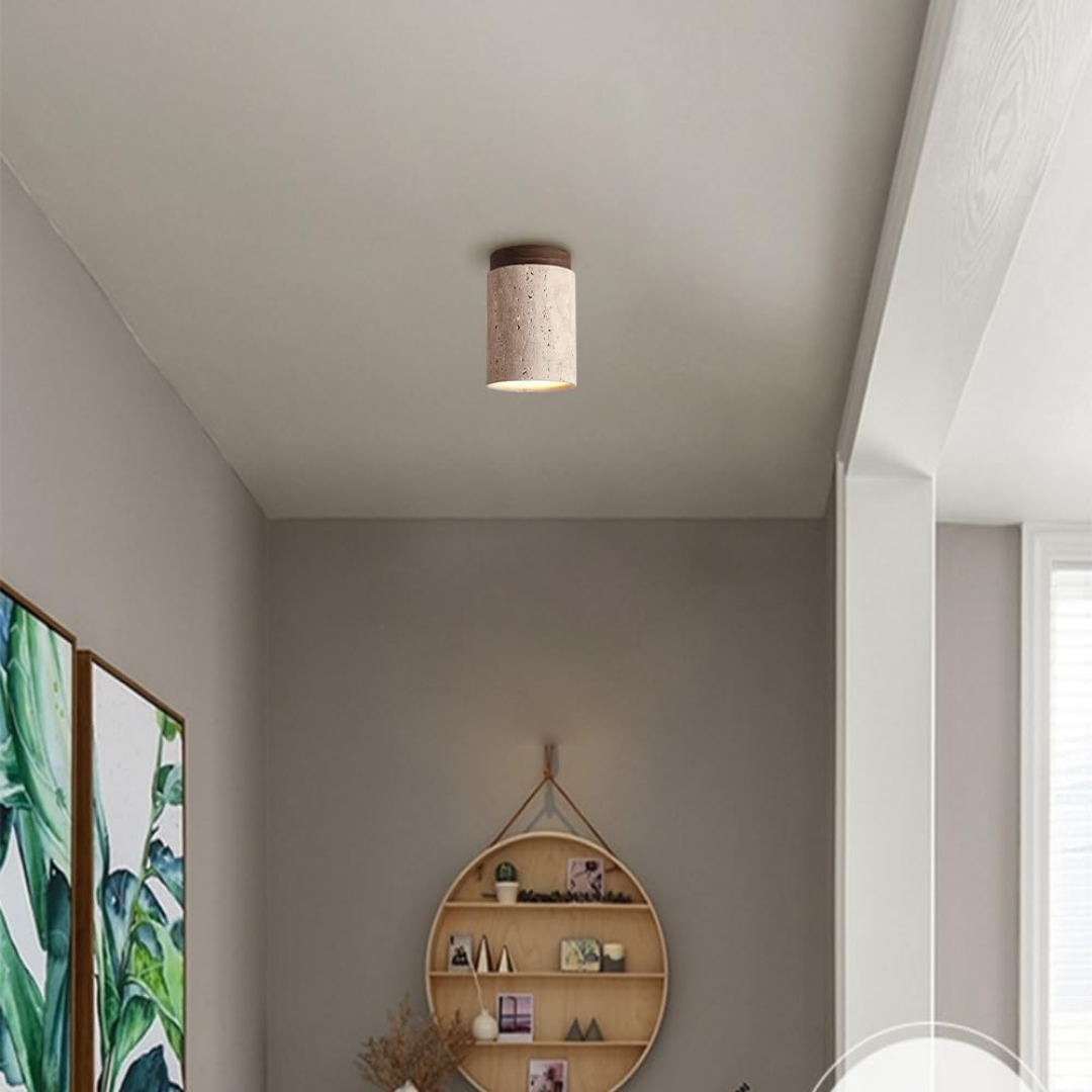 Naturlig travertin loftslampe til et moderne interiør Loftlamper Tech Butik