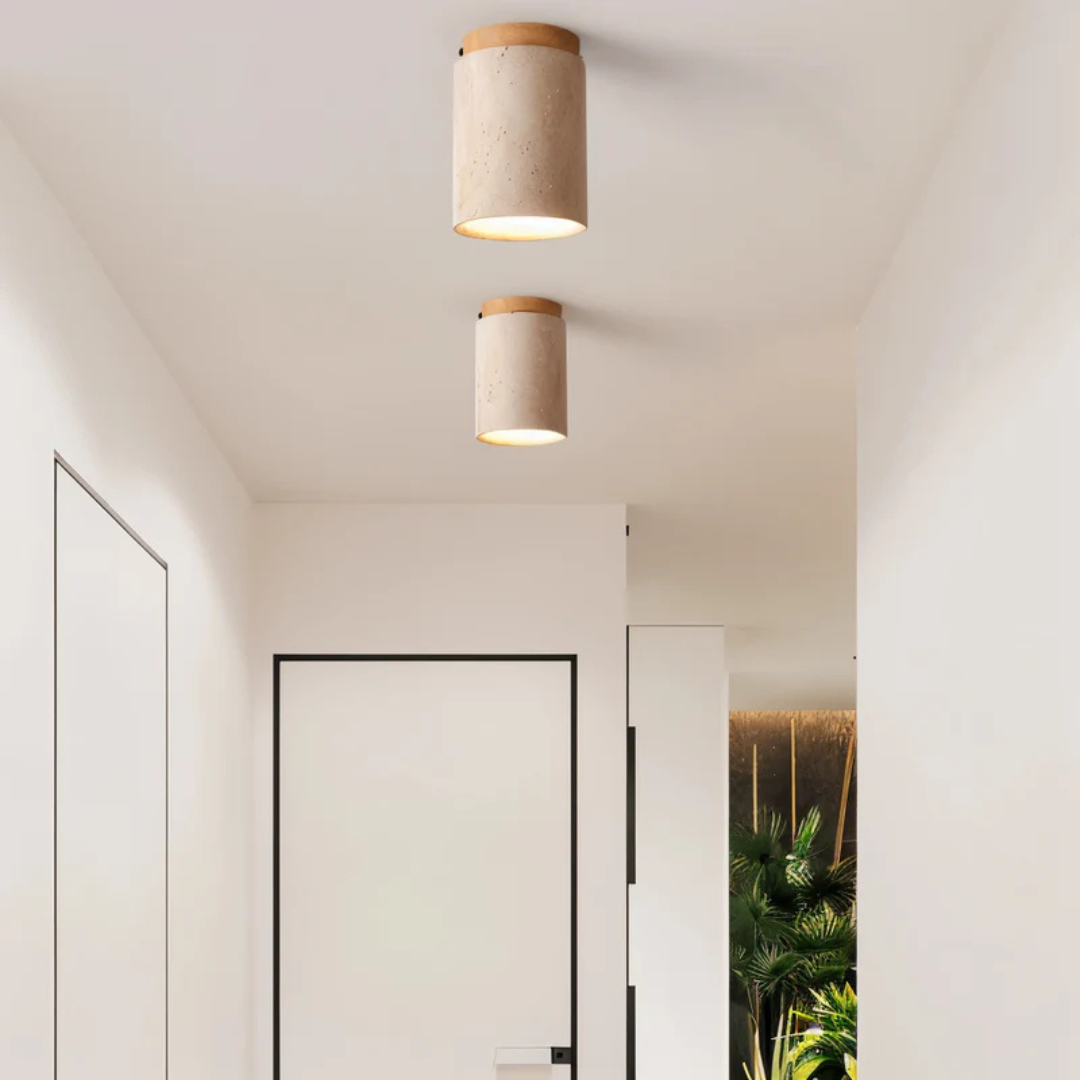 Naturlig travertin loftslampe til et moderne interiør Loftlamper Tech Butik