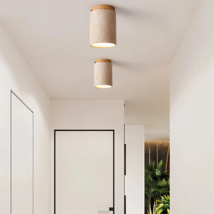 Naturlig travertin loftslampe til et moderne interiør Loftlamper Tech Butik