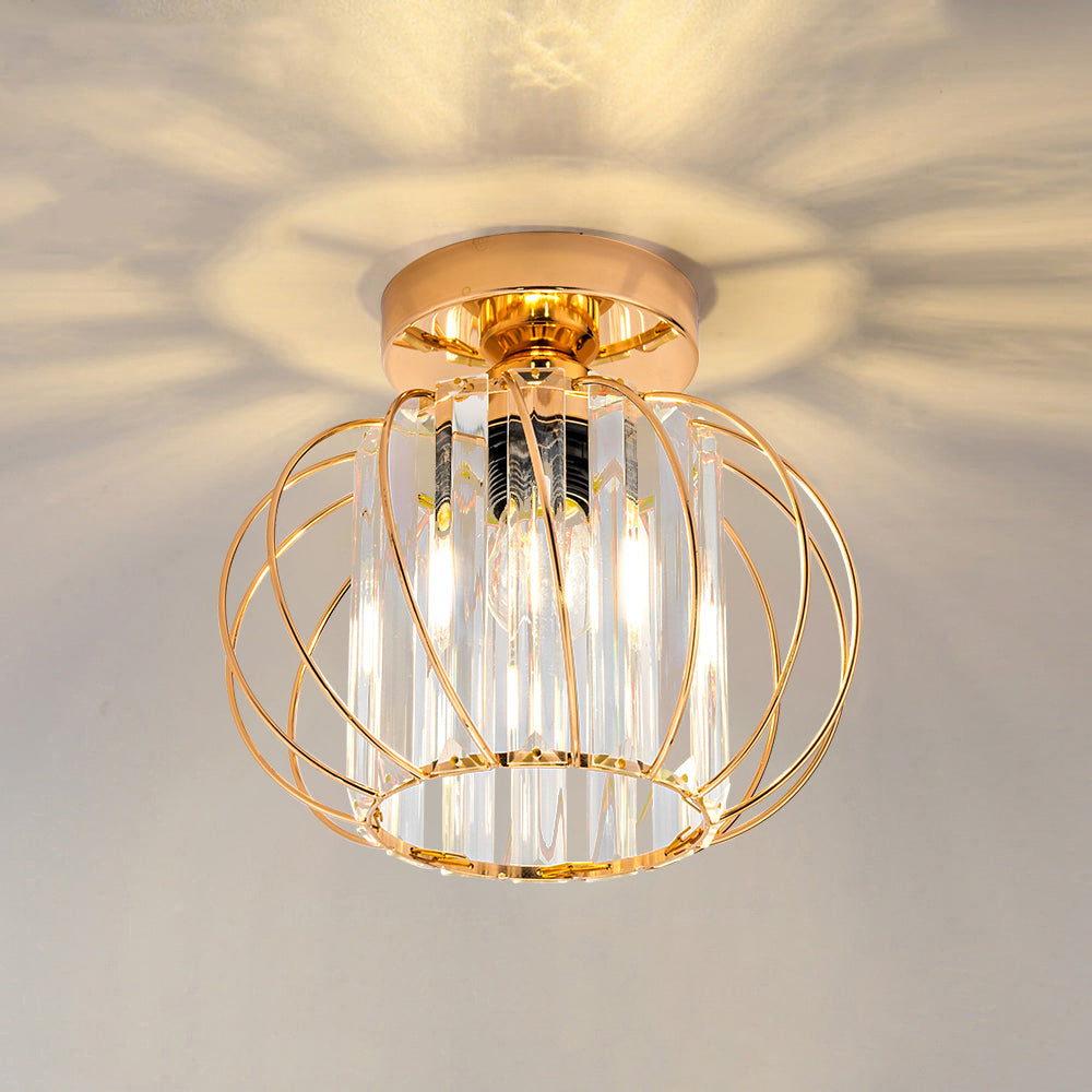 Stilfuld Globulær Glas Pendellampe - Minimal Elegance til Moderne Hjem Ceiling Light Tech Butik Guld Loftslys D16*H16cm