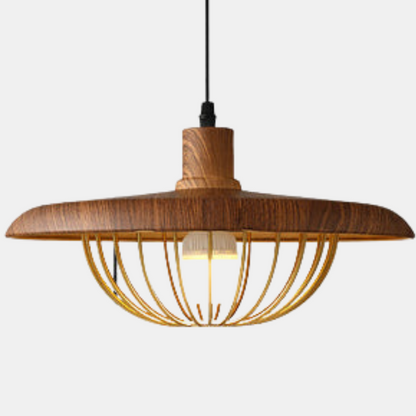 Nordisk-Inspireret Loftlampe med Trælook til Moderne Rum Hængelamper Tech Butik Valnøddetræ
