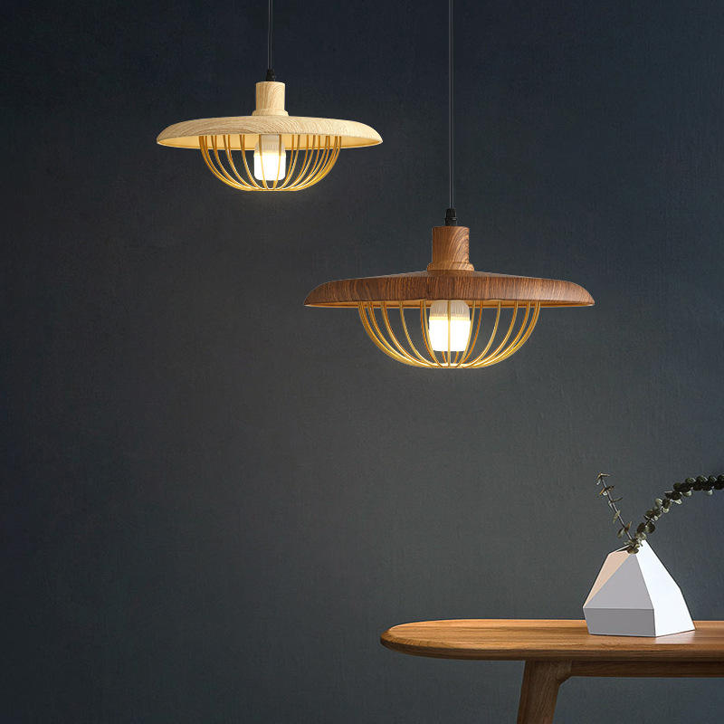 Nordisk-Inspireret Loftlampe med Trælook til Moderne Rum Hængelamper Tech Butik