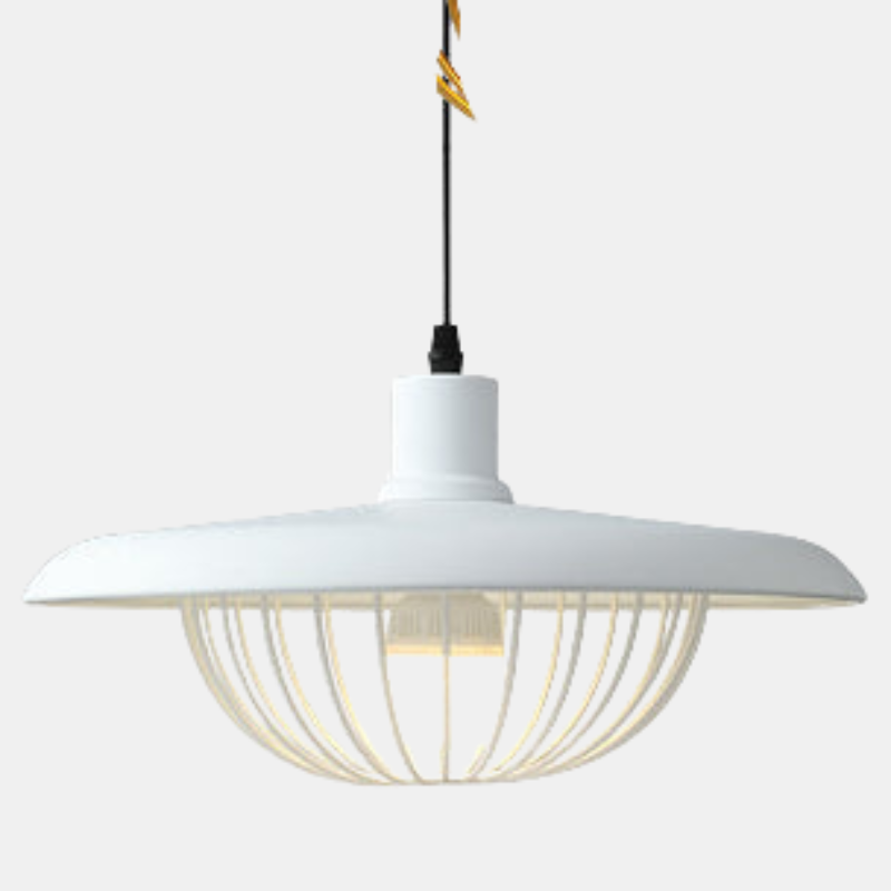 Nordisk-Inspireret Loftlampe med Trælook til Moderne Rum Hængelamper Tech Butik Hvid